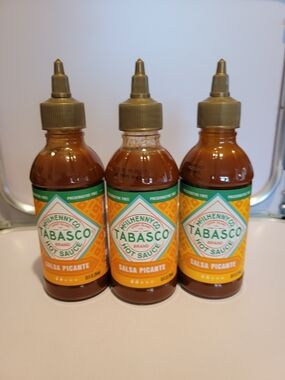 Tabasco Salsa Picante Trio with Orange and Green Labels
